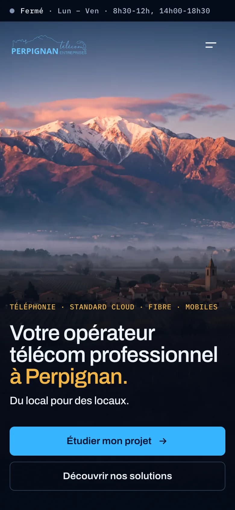 Accueil de Perpignan Télécom sur téléphone